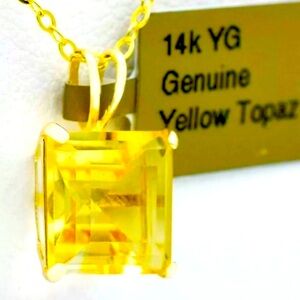 14K ❤️❤️ YELLOW TOPAZ ❤️PRINCESS PENDANT ❤️ ❤️❤️❤️